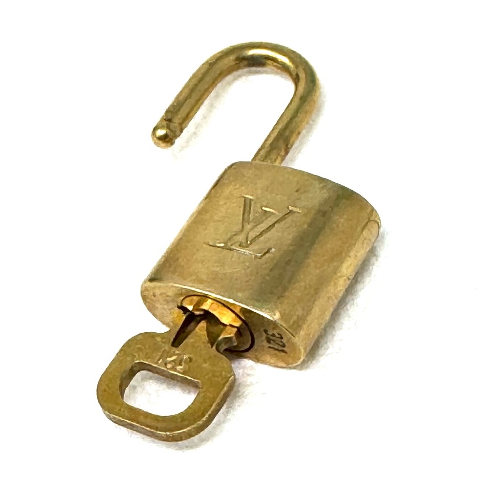Authentic Louis Vuitton Gold Lock & Key Brass Number 321
